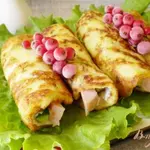 Деруны с ветчиной и огурцом