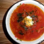 Постный борщ с фасолью