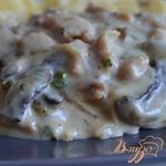 Соус к пасте из копченой курицы с шампиньонами