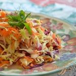 Цветной капустный салат с домашней кисло-сладкой заправкой