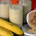 Банановый коктейль с овсяными хлопьями