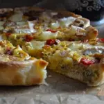 Киш с сардинами и сыром бри