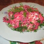 Салат из мяса и белокочанной капусты