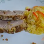 Свиная вырезка по-кубински с рисом шафрановым