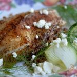 Тилапия с гречкой, с фетой и огурцом