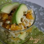Салат с перловкой , апельсинами и авокадо