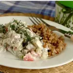 Салат по-строгановски (кубиками)