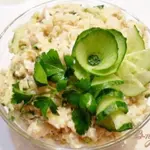 Салат с сайрой и свежим огурцом