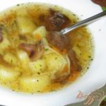 Суп грибной с маслятами и шампиньонами