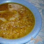 Густой гречневый суп на курином бульоне