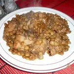 Чечевица со свиным рагу