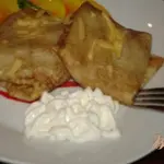 Блины с грибами и голубым сыром
