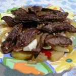 Теплый салат с печенью