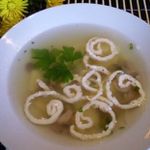 Суп с грибами и омлетом