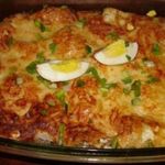 Курица, запеченная с гречневой кашей в духовке