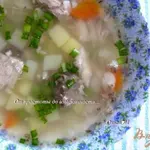Суп с белым амуром и зеленым горошком