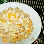 Салат из печени с фасолью