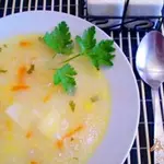Рисовый суп с икрой карася