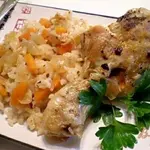 Ножки запеченные с рисом и овощами