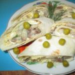 Закуска с сельдью в лаваше