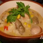 Сливочная Паэлья с сосисками и грибами
