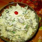 Салат из желудков с черной редькой