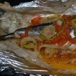 Скумбрия, запеченная с овощами