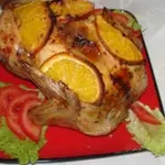Румяная курица с апельсином