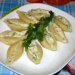 Макароны ракушки с голубым сыром