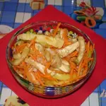 Острый салат из синенький и морковки