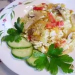 Рис с шампиньонами