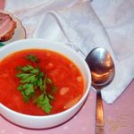 Борщ на копченом беконе