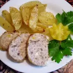 Окорочка фаршированные гречкой, грибами и запеченый картофель