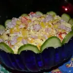 Салат с яичными блинчиками