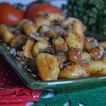 Ньокки с фаршем и грибами