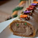 Пекановый рулет с шоколадной начинкой