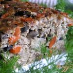 Мясной террин с грибами, овощами и овсяными хлопьями