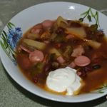 Суп фасолевый с солеными огурцами