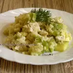Куриное филе с булгуром и кабачком в пароварке