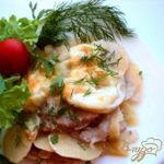 Картофель, запеченный с кабачками и мясом