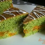 Шпинатный бисквит с мандаринами