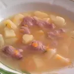 Картофельный суп с куриными желудочками