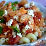 Паста с креветками, томатами и сыром  Фета
