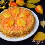 Картофельный торт с морковно-сырной прослойкой