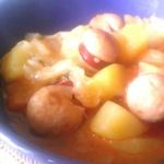 Овощи тушеные с сосисками