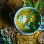 Тыквенный суп с  сырными клецками