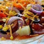 Лепешки с колбасой чоризо