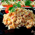 Рис с овощами и тунцом
