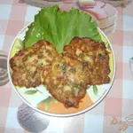 Оладьи с луком и колбасой