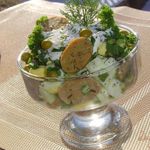 Салат из шампиньонов и зеленого горошка